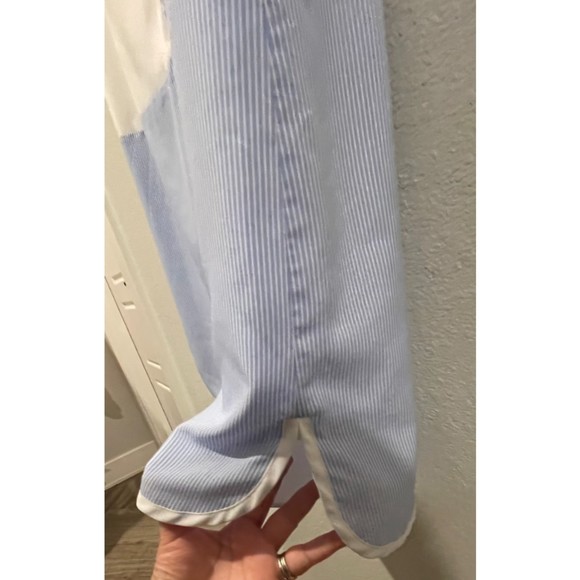 ALTUZARRA Crepe Shirt Sleeveless Blue Antique White Mini Dress - Picture 4 of 6